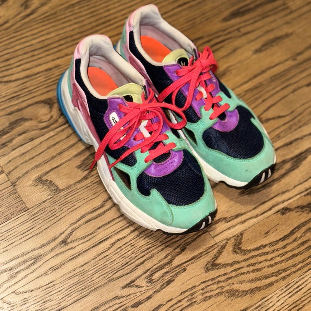 Adidas Falcon multi-color sneakers. Women size 9